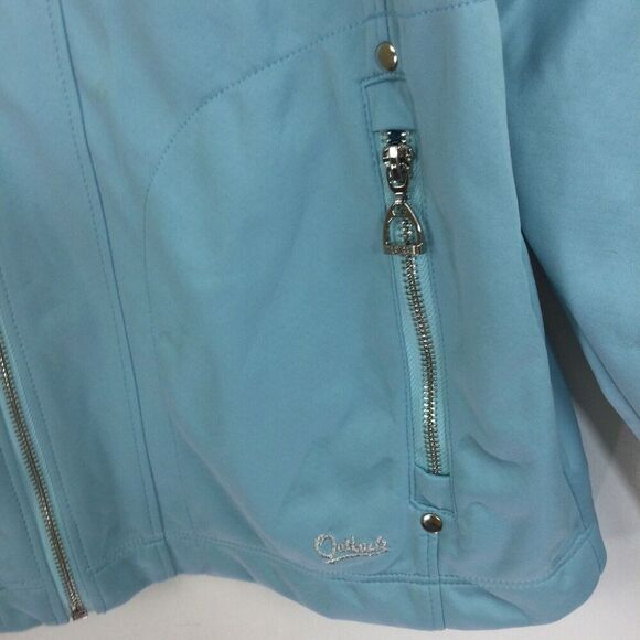 Outback Trading Company Full Zip Jacket Equestrian Blue Horse Design Sz Medium - Picture 4 of 12